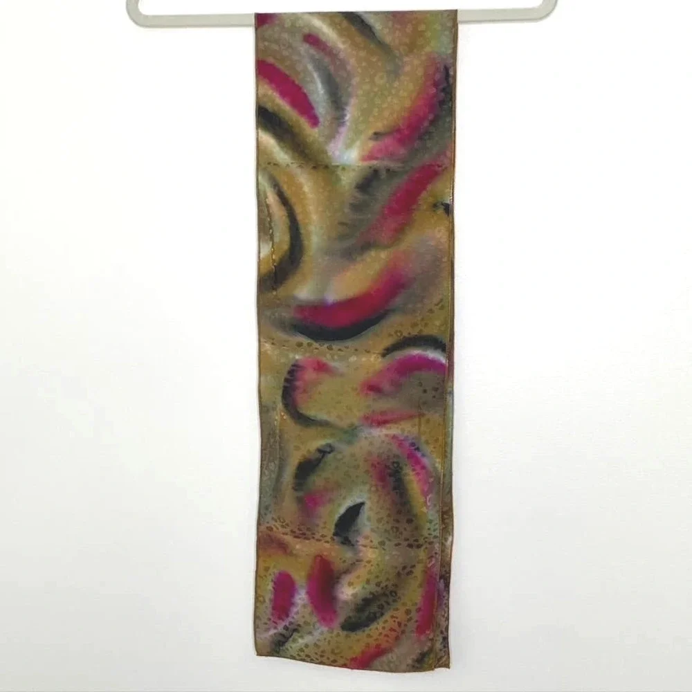 Bronze, black, pink swirl‎ scarf